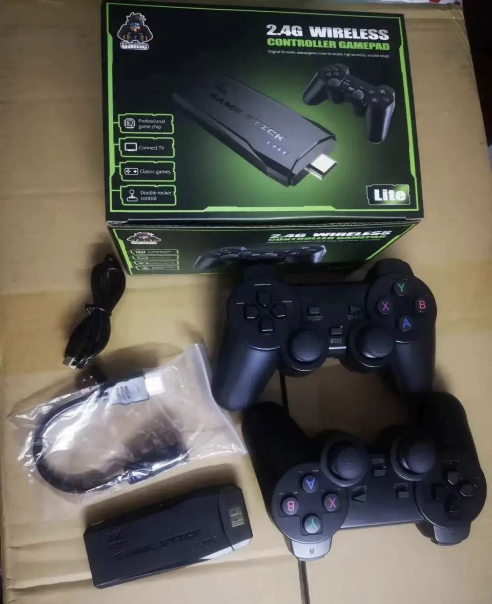Игровая приставка Game Stick Lite M8 64G Data Frog 4K HDMI два беспроводных джойстика, Игровая консоль 10000 игр
