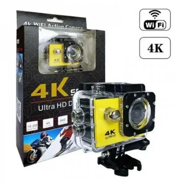 Спортивная универсальная видео экшн-камера Waterproof Sport Action Camera WiFi 4K Ultra HD D800 портативная компактная прочная с пультом, аква боксом и набором креплений для съемки в экстремальных условиях и во время движения, съемки под водой до 30м
