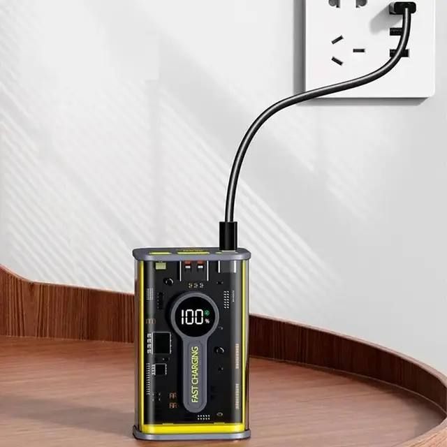 Power Bank LINQ TM-16000mAh PD 22,5W, Прозрачный повербанк с индикатором и дисплеем, Внешняя портативная аккумуляторная батарея, компактная мобильная батарея, универсальное зарядное устройство, для зарядки
