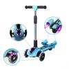 Детский самокат GLANBER с дымом, музыкой, Bluetooth и подсветкой красный, синий, розовый