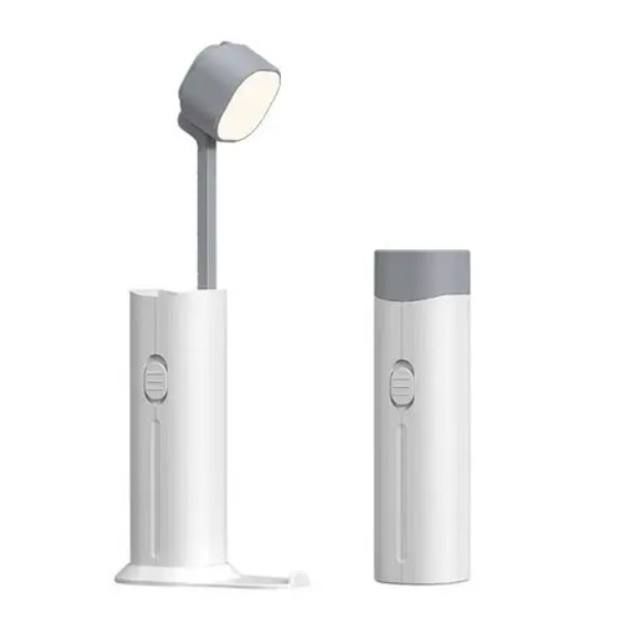 Настольная лампа-фонарь беспроводная с функцией POWER BANK Master-7, портативная автономная настольная лампа, складывающаяся в фонарик, телескопическая складка конструкция с подставкой для мобильного телефона,регулируемое освещение с 3 уровнями яркости