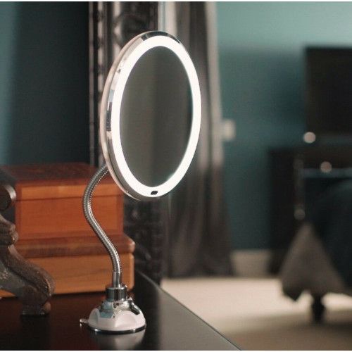 Гибкое зеркало на присоске с 5x увеличением и подсветкой LED MIRROR