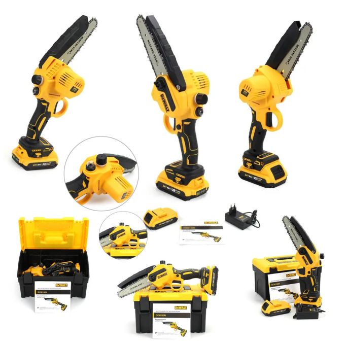 Аккумуляторная мини Пила DeWalt 8" DCM160N 24V 4AH шина 20 см, сучкорез Девольт для резки веток, обрезки деревьев и кустарников