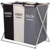 Корзина для белья складная 120л с 3 отсеками Laundry Basket, Корзина-органайзер для сортировки грязного белья