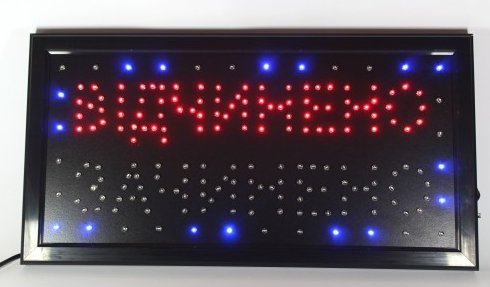 Светодиодная LED вывеска Відчинено-Зачинено, 55x35 см