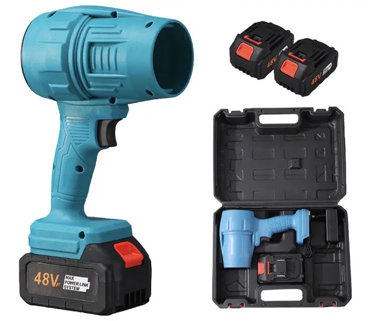 Беспроводная аккумуляторная воздуходувка Makita 48V 5AH с 2 АКБ в кейсе, бесщеточная ветродуйка Макита