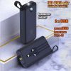 Power bank LENYES PX368 30000mAh (реальная емкость), Портативная универсальная внешняя мобильная батарея, аккумуляторная переносная батарея, мощный павербанк для зарядки, 3 встроенных кабеля Micro/Type-C/Lightning