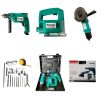 Набор инструментов Makita 3 в 1, ударная дрель, шуруповерт ,лобзик, болгарка, комплект инструментов Макита 3 в 1