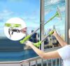 Телескопическая швабра для мытья окон Supretto AA11-2 щетка для мойки стекол с насадкой из микрофибры скребком