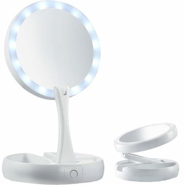 Косметическое зеркало с подсветкой My Fold Mirror Двухстороннее
