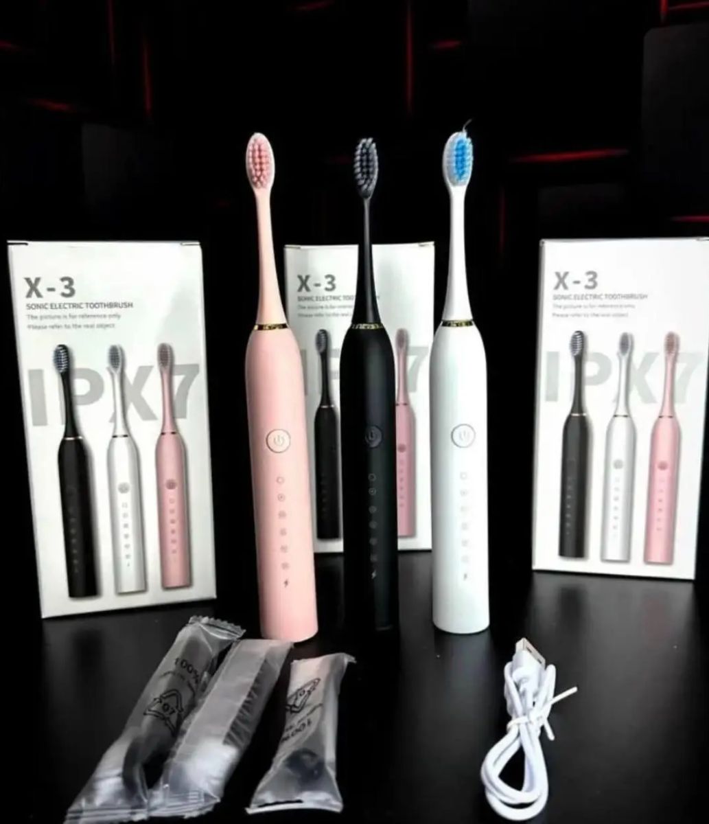 Аккумуляторная электрическая зубная щетка Sonic Toothbrush X-3, зубная щетка со сменными насадками