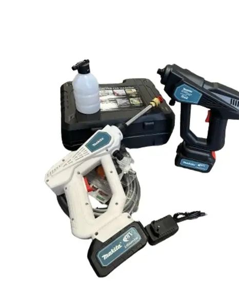 Аккумуляторная портативная универсальная Мойка Высокого давления Makita 48v 2акб, 2 аккумулятора, Автономный компактный Пистолет для Мойки Автомобиля, Минимойка для авто с кейсом для хранения