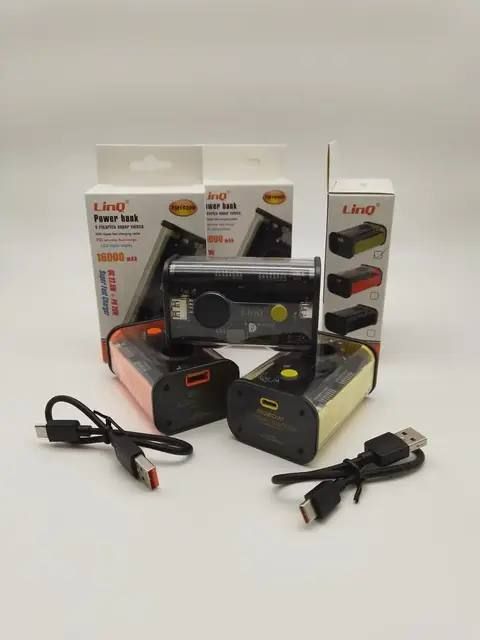 Power Bank LINQ TM-16000mAh PD 22,5W, Прозрачный повербанк с индикатором и дисплеем, Внешняя портативная аккумуляторная батарея, компактная мобильная батарея, универсальное зарядное устройство, для зарядки