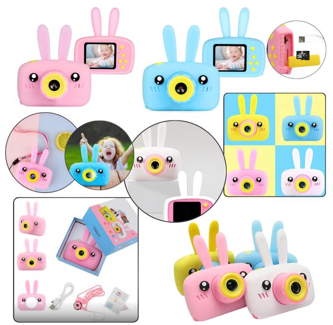 Цифровой детский фотоаппарат Baby Camera ET013 Rabbit с автофокусом, детская камера для фото, Детская фотокамера с ударопрочным корпусом от usb