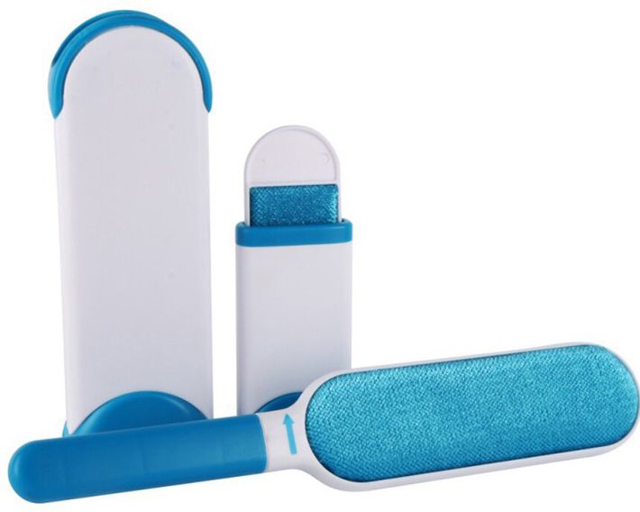Компактная Двусторонняя Щетка для удаления шерсти Reusable Pet Fur Remover With Self Cleaning Base самоочищающаяся,Многоразовое средство для удаления шерсти домашних животных, комплект щеток