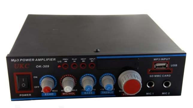 Усилитель UKC OK-309 + караоке, усилитель звука