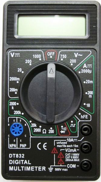 Мультиметр тестер вольтметр амперметр DT-832