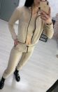 Костюм женский спортивный, прогулочный, тройка, черный, хаки, бежевый, серый