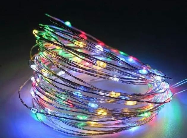 Гирлянд штора водопад мульти 3x2 м роса 200 led RGB на медной проволоке светодиодная Xmas LED M-9 3мx2м
