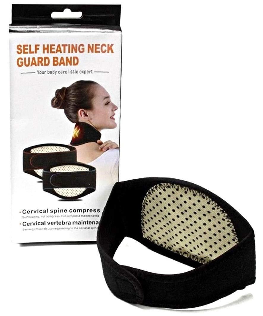 Шейный турмалиновый магнитный бандаж-воротник с магнитными вставками Self heating neck guard band