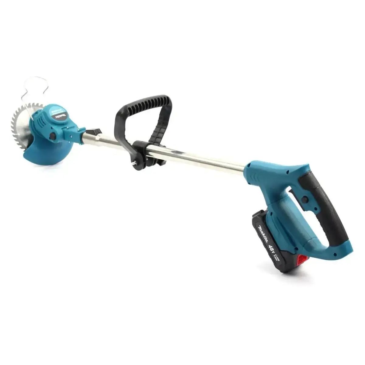 Аккумуляторная газонокосилка триммер Makita UR120DWAE 24V 3000мАч с 2 аккумуляторами, Беспроводная тример-коса с колесом для стрижки сада и газона