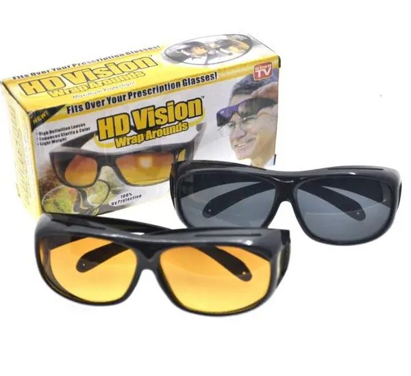 Автомобильные очки антибликовые HD Vision Glasses 2 в 1, очки для водителей день ночь