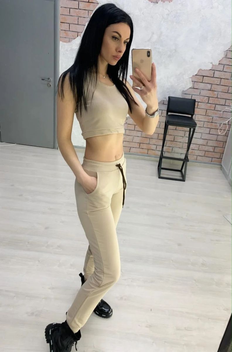 Костюм женский спортивный, прогулочный, тройка, черный, хаки, бежевый, серый