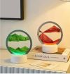 Настольная Лампа ночник RGB песочные часы Картина USB светильник 3D Sandscap вращение 360 °, уникальная увлекательная яркая прикроватная лампа анти стресс подвижный песок, светодиодный светильник с сыпучим песком