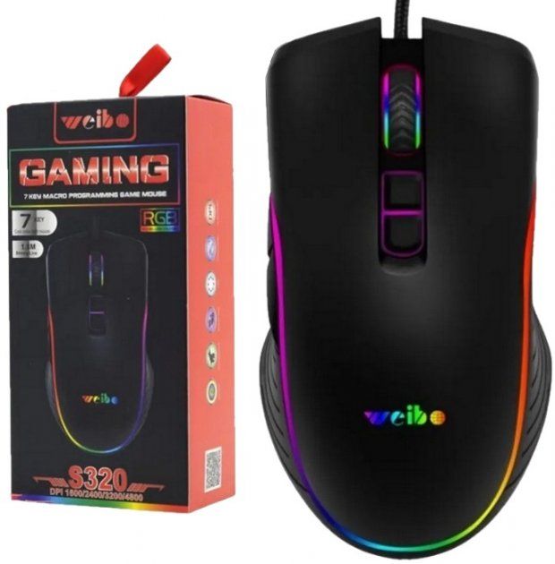 Игровая мышь с подсветкой Weibo S320 USB 7 кнопок 3200 DPI