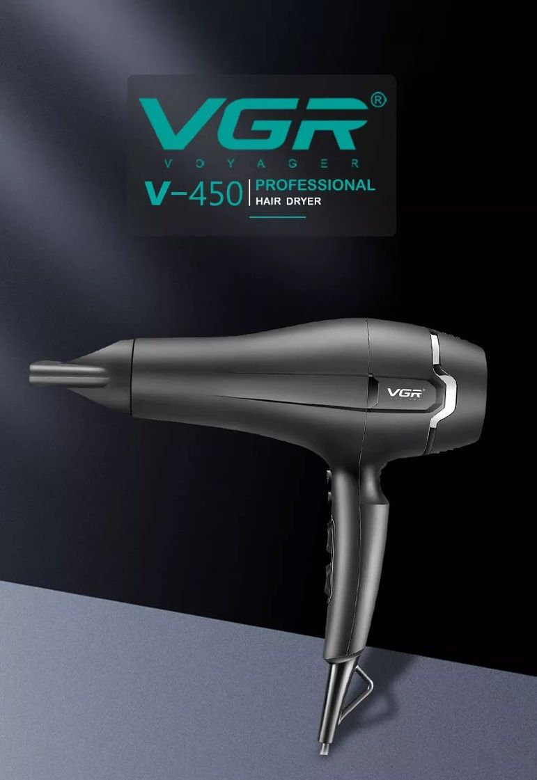 Профессиональный мощный фен для волос VGR V-450 2400 Вт для сушки укладки волос