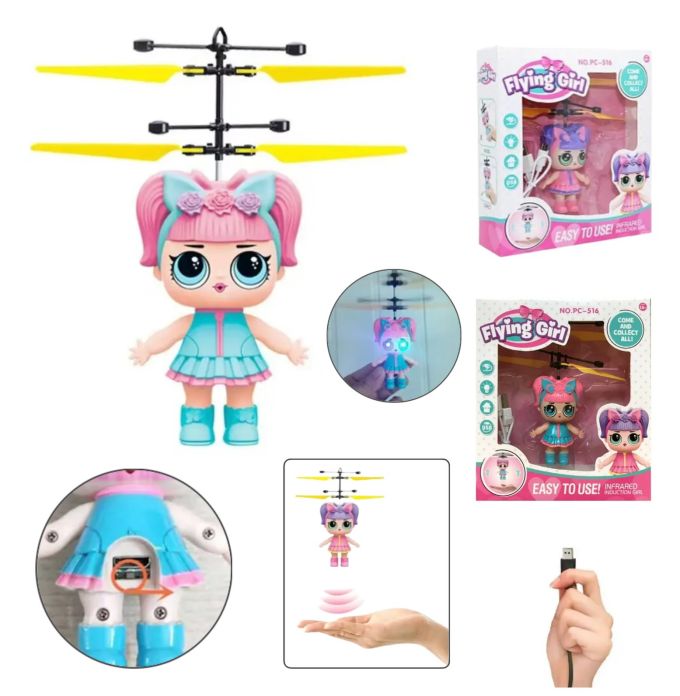 Индукционная увлекательная развивающая Летающая кукла Flying Girl, Игрушка с удобным управлением от руки, управление ладонью, Кукла-фея красиво парящая в воздухе