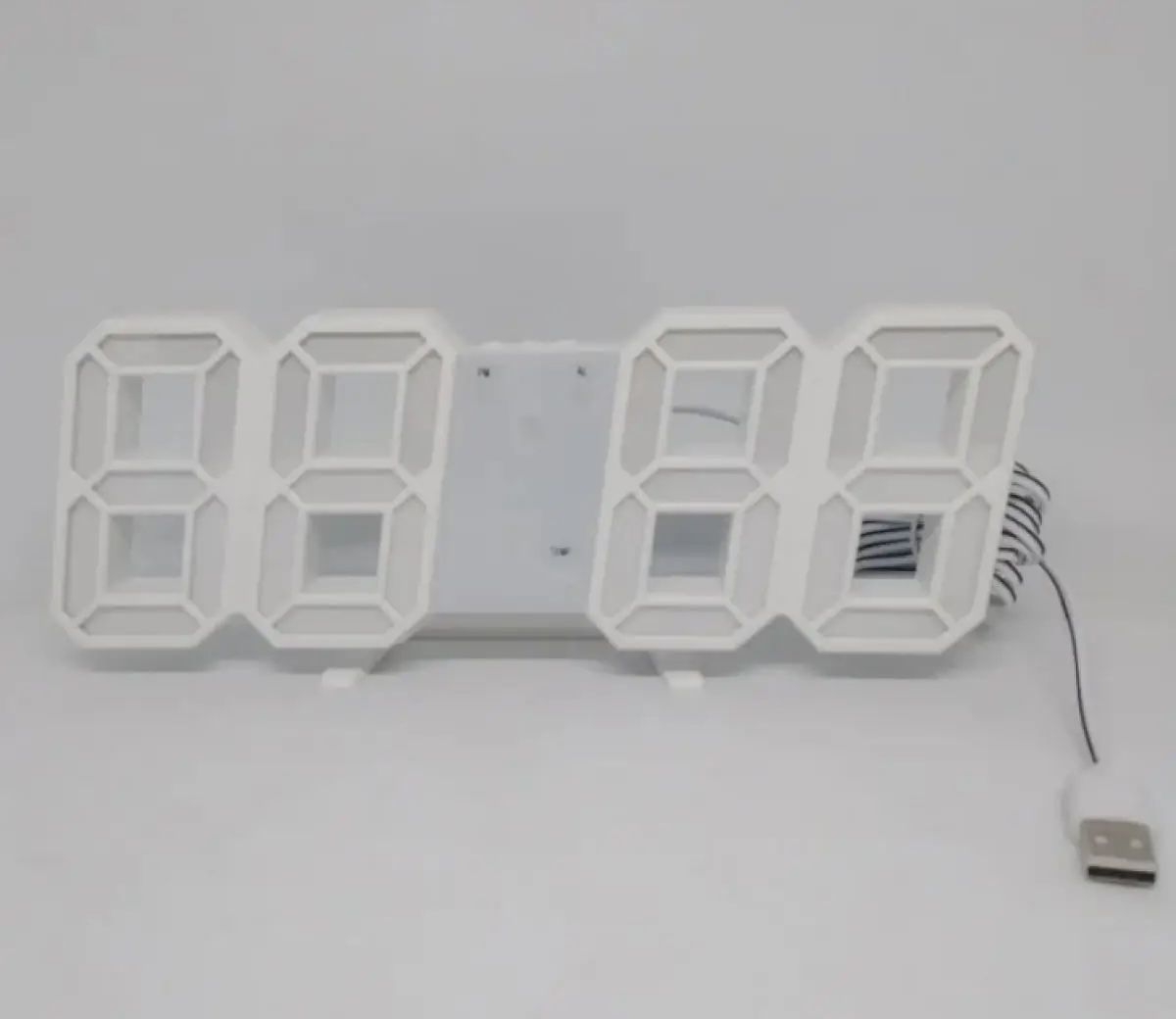 Часы электронные настольные LY-1089 белые с будильником, встроенный календарь, термометр