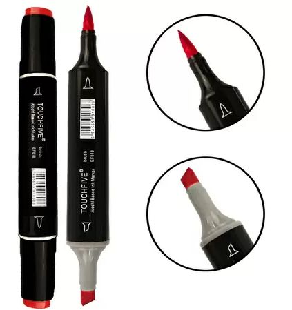 Многофункциональный Набор двусторонних маркеров, Sketch Marker, 24 цветов в чехле, Универсальные маркеры для рисования, скетчинга, фломастеры спиртовые для профессионального  и любительского рисования,для детей и взрослых