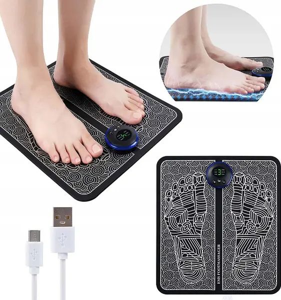 Массажный лечебный електрический коврик для ступней и ног EMS Foot Massager стимулирующий кровообращение