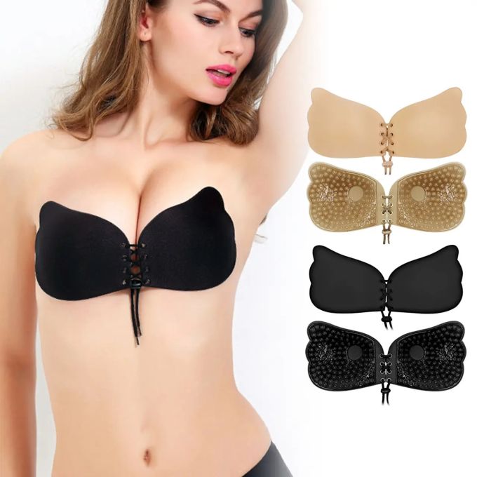 Силиконовый бюстгальтер невидимка fly bra, лифчик флай бра без бретелей с эффектом  push up