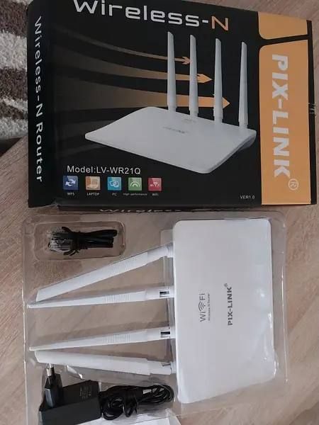 Высокоскоростной Wi-Fi Маршрутизатор (роутер) PIX-LINK LV-WR21Q 2.4 ГГц Белый 300 Мбит/с, молниеносная скорость интернета, 4 антенны для мощного и быстрого сигнала, широкое покрытие, надежное и стабильное соединение
