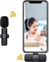 Петличный беспроводной микрофон К8 для смартфона PowerMe Wireless Mic iOS с Type-C, Микрофон петличка на одежду с шумоподавлением