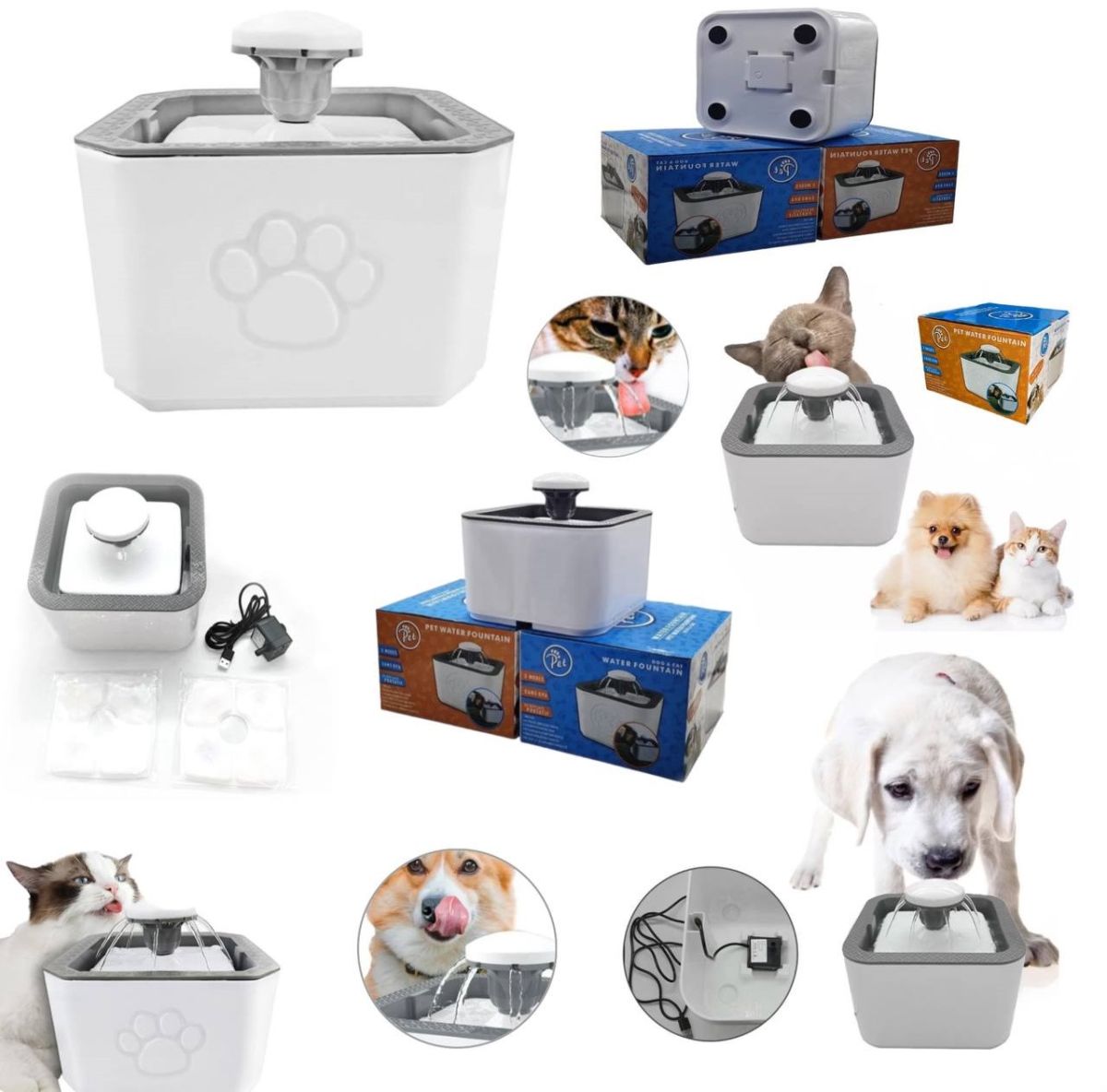 Умная Автоматическая поилка фонтан для животных Pet Water FOUNTAIN, интерактивное инновационное устройство для домашних любимцев, для удобного питья, для постоянного обеспечения питомца свежей питьевой водой