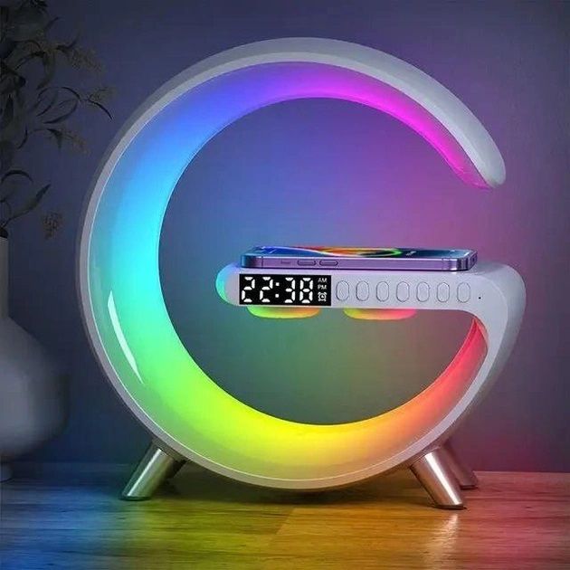 Настольная смарт лампа-ночник 4 в 1 Smart Light G63 15W с беспроводной зарядкой и Bluetooth колонкой