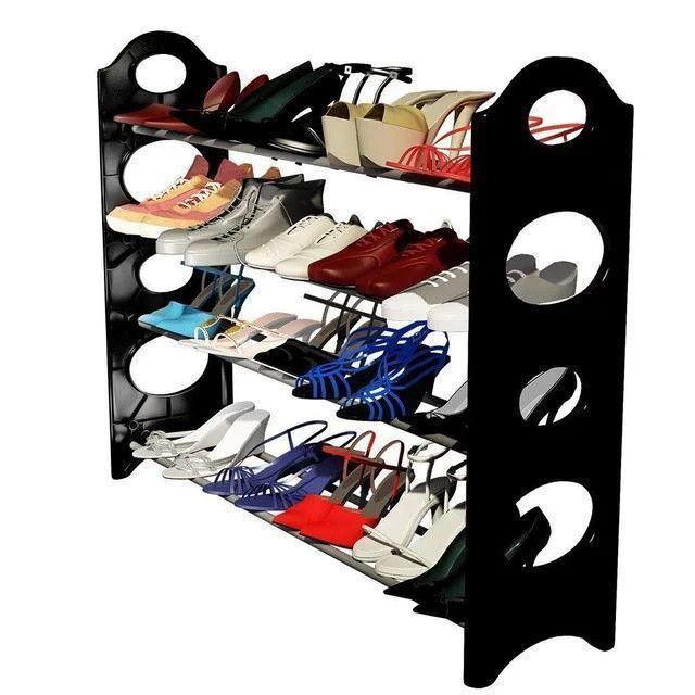 Полка для обуви Stackable Shoe Rack 12 пар, стойка для хранения обуви 4 полки