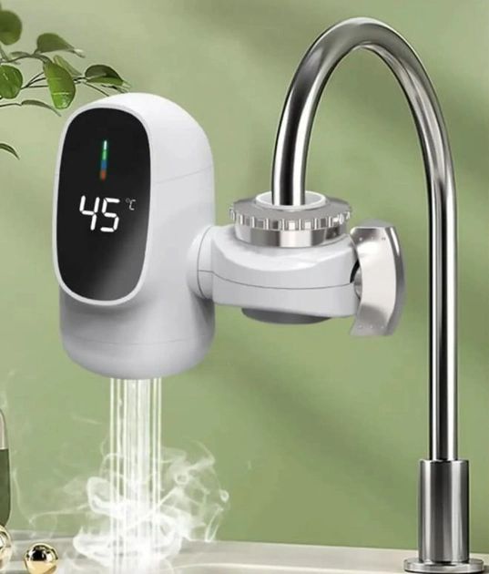 Водонагреватель проточный электрический Zoosen ZSW-010А/0108 c LCD дисплеем 3000Вт, насадка на кран, мгновенная горячая вода