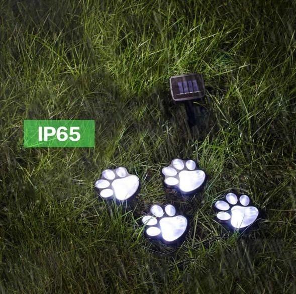 Светящиеся Следы Paw Print Light На Солнечной Батарее, Автономный уличный светильник в грунт, Уличный Тротуарный Светильник в форме следов, светодиодные следы с защитой от влаги, фонарь-лапки садовый газонный