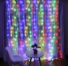 Светодиодная гирлянда штора водопад мульти разноцветная  3Mx3M 320 диодов RGB