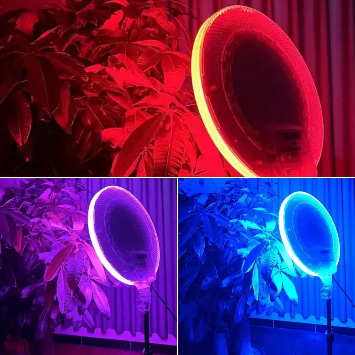 Универсальная Светодиодная круглая LED лампа Camera light GS-450 RGB с держателем-фиксатором для фото и видеосъемки,  предметной съемки, дополнительного освещения, цветная с пультом, для фотографов, блогеров, салонов красоты