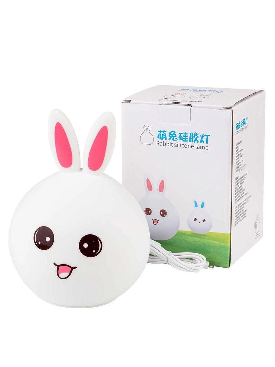 Детский ночник светильник Зайчик Rabbit Silicone Lamp LY-271 силиконовый, аккумуляторный, лампа зайчик кролик Soft Touch