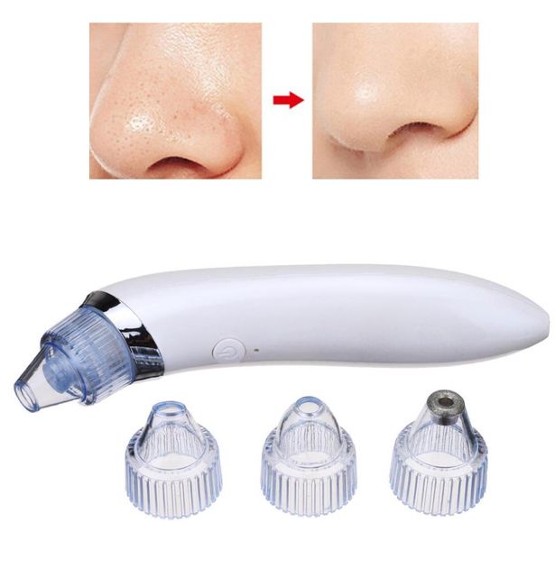 Вакуумный аппарат для чистки лица и пор Derma Suction для профессиональной чистки кожи и пор лица - легкий портативный удобный прибор + 4 насадки, Вакуумный очиститель для самостоятельной очистки в домашних условиях