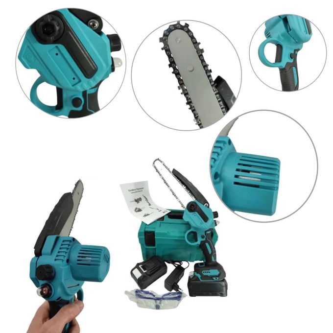 Аккумуляторная мини пила Makita 8" 48V с масляным баком 24V 5.0ah с 2 АКБ для обрезки и ухода за деревьями