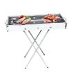 Переносной мангал гриль барбекю BARBECUE TRAY 770SS MD-008 70х30х70 см с решеткой, портативный металлический мангал