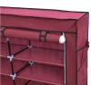 Тканевый складной шкаф для обуви на 2 секции Shoe Cabinet YQF-2266 на 12 полок, двойной шкаф органайзер для хранения обуви