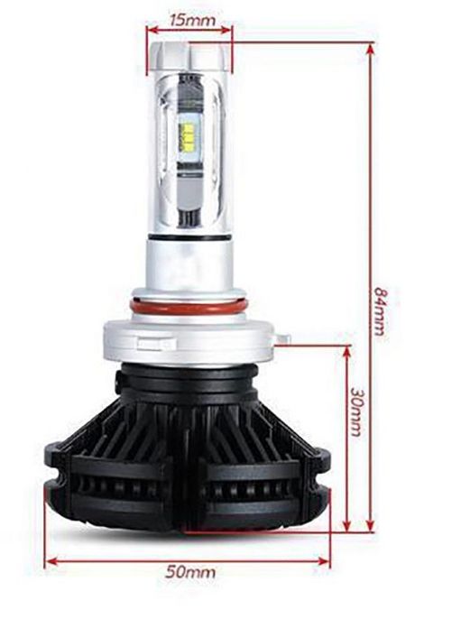 Комплект светодиодные LED лампы X3-H7 для автомобиля HeadLight 50Вт с активным охлаждением 8000K/6000Lm, автомобильные лед лампы